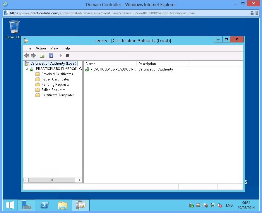 Practice Labs screenshot.